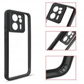 KNY Xiaomi Mi 13T Pro Kılıf Silikon Kenarlı Arkası Şeffaf Kamera Korumalı Roll Kapak Siyah - 4