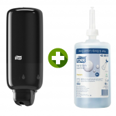 1 Ad. Tork Sıvı Sabun Dispenseri Siyah 560008 + 1 Litre Tork Sıvı Sabun Premium Hediyeli - 1
