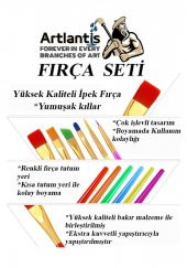 Akrilik Boya Hobi Boyama Seti 1 Paket 35x50 cm Tuval 12 li Akrilik Boya Tüp Resim Paleti Fırça Seti 6 lı - 5