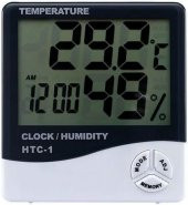 Temperature Dijital Saatli Nem Ölçer Termometre HTC-1 - 1