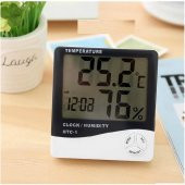Temperature Dijital Saatli Nem Ölçer Termometre HTC-1 - 6
