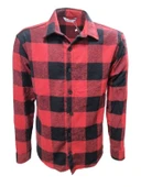 Ronex R00722 Erkek Oduncu Cepsiz Düğmeli Ekose Kareli Gömlek thumbnail 3