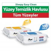 Sleepy Easy Clean Arap Sabunu + Çamaşır Suyu Katkılı Yüzey Temizlik Havlusu 100+100 (200 Yaprak) - 1