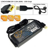 Lenovo IdeaPad 300-17ISK (Type 80QH) Adaptör 65W Şarj Cihazı USB - 3