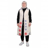 Kastamonu El Sanatları Taş Baskı Güneşli Gül Motifi Uzun Yelek - 1