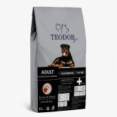 Teodor adult special yetişkin köpek maması kuzulu pirinçli rottweiller 15 kg - 1