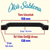 Can Mobilya Mutfak Dolabı Çekmece Dolap Kapak Kulpu Düz Metal Kulp Kulbu Kulpu 128 Mm Siyah - 2
