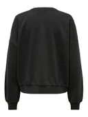 ONLY Bayan Önü Baskılı Bisiklet Yaka Sweatshirt 15312656 thumbnail 7