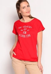 Limon Company Ready Bayan Tshirt ( Kırmızı )  L - 1