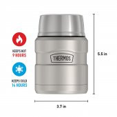 Thermos SK3000 Stainless King Yemek Termosu 0,47L Matte Stainless Steel 101311 - 5