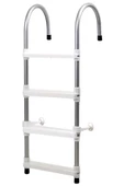 Hobi Store Portatif Tekne Merdiveni ( Beyaz )  3 Basamaklı - 1