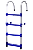 Hobi Store Portatif Tekne Merdiveni ( Mavi )  3 Basamaklı - 1