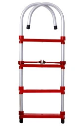 Hobi Store Portatif Tekne Merdiveni ( Kırmızı )  3 Basamaklı - 4