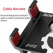 UpWay Alüminyum Bisiklet Motosiklet Universal Ayarlanabilir Cep Telefonu Gidon Tutucu - 4