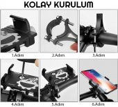 UpWay Alüminyum Bisiklet Motosiklet Universal Ayarlanabilir Cep Telefonu Gidon Tutucu - 8