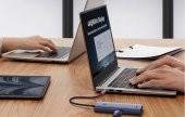 Baseus Led Işıklı 5in1 Type-C Dönüştürücü Hub 4K HDMI 4xUSB3.0 5 Gbps Veri Aktarım Type-C Hub Dock - 4