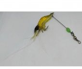 Karides Shrimp Sahte Silikon Balık Yemi Fosforlu Kancalı 9.5 Cm 6.3 gr Sarı - 3