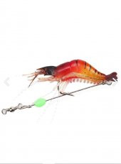 Karides Shrimp Sahte Silikon Balık Yemi Fosforlu Kancalı 9.5 Cm 6.3 gr Kırmızı - 2