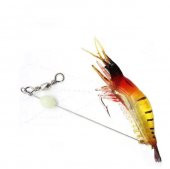 Karides Shrimp Sahte Silikon Balık Yemi Fosforlu Kancalı 9.5 Cm 6.3 gr Kırmızı - 6