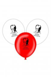 ATATÜRK VE TÜRK BAYRAĞI ÇİFT TARAF BASKILI BALON 25 ADET - 1