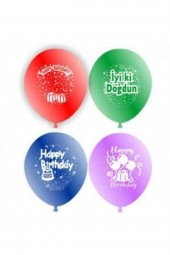 Iyiki Doğdun Baskılı Balon Karışık Renklerde100 Adet - 1