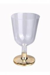 Ayaklı Kadeh 150 Ml Polistiren Metalize Altın Ayak R.150 6 Adet - 1