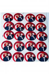 20 Adet Mustafa Kemal Atatürk Büyük Boy Rozeti Model 2 - 2