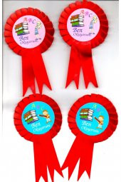 Ben Okuyorum Rozet Kurdelalı 2 Adet Kız 2 Adet Erkek Çocuk İçin - 1