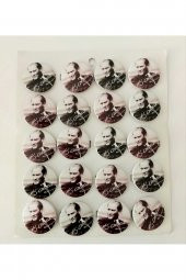 20 Adet Kemal Atatürk 10 Kasım Nostalji Büyük Boy Rozeti - 1