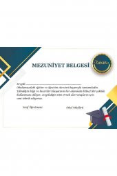 Mezuniyet Belgesi Yeni Model 30 Adet A5 Boyut - 1