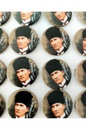20 Adet 10 Kasım Kemal Atatürk Imzalı Büyük Boy Rozeti - 2