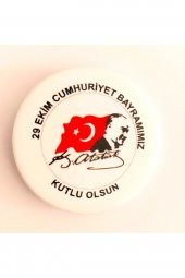 20 Adet 29 Ekim Cumhuriyet Bayramımız Kutlu Olsun Büyük Boy Rozeti - 3