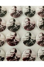 20 Adet Kemal Atatürk 10 Kasım Nostalji Büyük Boy Rozeti - 2