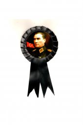 5 Adet Kurdelalı10 Kasım Gazi Mustafa Kemal Atatürk Rozeti Mega Boy - 1