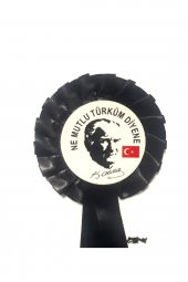 5 Adet Kurdelalı10 Kasım Mustafa Kemal Atatürk Rozeti Mega Boy - 2