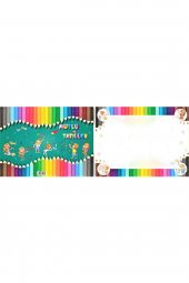 Renkli Kalemler Temalı Karne Kılıfı 20 Adet - 1