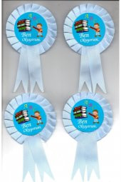 Kurdelalı Ben Okuyorum Rozeti Büyük Boy Mavi 1 Adet - 1