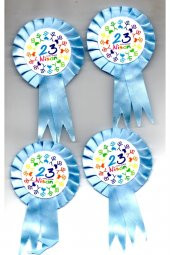 Kurdelalı 23 Nisan Etkinlik Rozeti Büyük Boy Mavi 4 Adet - 1