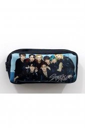 Stray Kids Temalı Resimli Çift Gözlü Kumaş Kalem Kutusu ( Kalemlik ) - 1