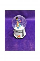 Büyük Boy Sokak Lambası Altında Işıklı Otomatik Üflemeli Kar Küresi thumbnail 1