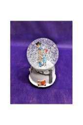 Büyük Boy Sokak Lambası Altında Işıklı Otomatik Üflemeli Kar Küresi thumbnail 2