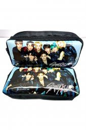 Stray Kids Temalı Resimli Çift Gözlü Kumaş Kalem Kutusu ( Kalemlik ) - 3
