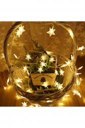 Şeffaf Kablolu Yıldız Şekilli Günışığı Renk Elektrikli Led Işık 10 Metre thumbnail 2