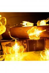 Pilli Led Işık Kelebek Mandallı Nostaljik Dekoratif Fotoğraf Asma Aparatı 20 Li 3 Metre thumbnail 1