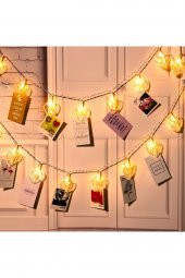 Pilli Led Işık Kalp Mandallı 20 Li 3 Metre thumbnail 2