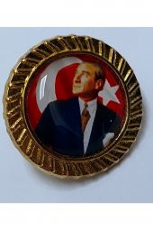 Atatürk Silueti Yaka Rozeti Paslanmaz thumbnail 1