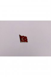 Dalgalı Türk Bayragı Rozeti Mineli Paslanmaz thumbnail 2