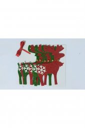 Yılbaşı Süsü Evadan Kırmızı Yeşil Geyik Dekor - 1