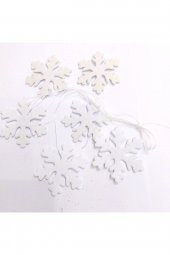 Mini Beyaz Kar Taneleri Simli Eva Ağaç Ve Hediye Süsü 6x6cm 6lı - 2