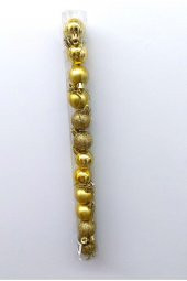 Gold Renk 3 cm 12 Li Boru Top Yılbaşı Süsü - 1